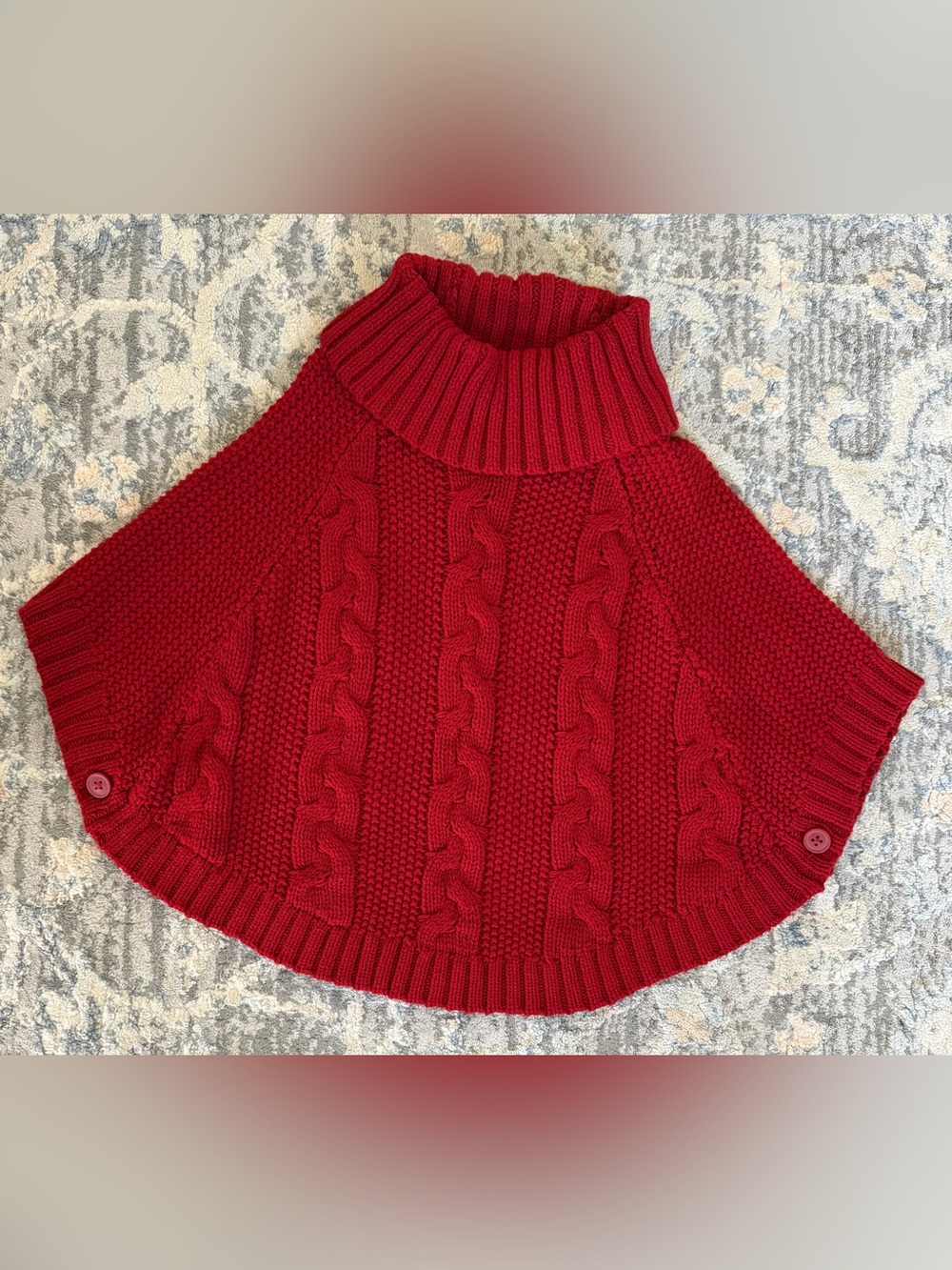 Carter’s Toddler Girl 4T Red Knit Turtleneck Cape Poncho